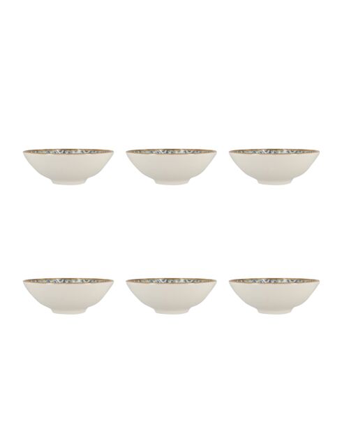 Lot de 6 coupelles Calypso en porcelaine bleues - D. 15 cm