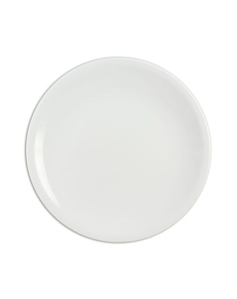 Lot de 6 assiettes plates Omega en porcelaine blanches - D. 22 cm