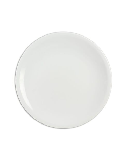Lot de 6 assiettes plates Omega en porcelaine blanches - D. 20 cm