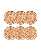 Set di 6 piatti piani Palazzo in porcellana rossa - D. 27 cm