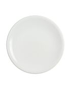 Set di 6 piatti piani in porcellana bianca Omega - D. 24,5 cm