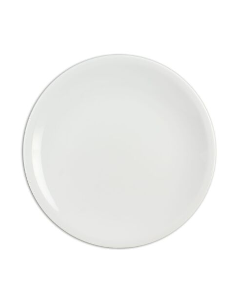 Lot de 6 assiettes plates Omega en porcelaine blanches - D. 24.5 cm