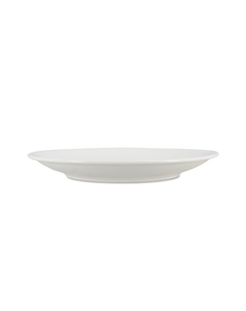 Lot de 6 assiettes plates Omega en porcelaine blanches - D. 24.5 cm