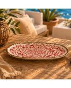 Set di 6 piatti ovali Palazzo in porcellana rossa - 19 x 10,5 cm