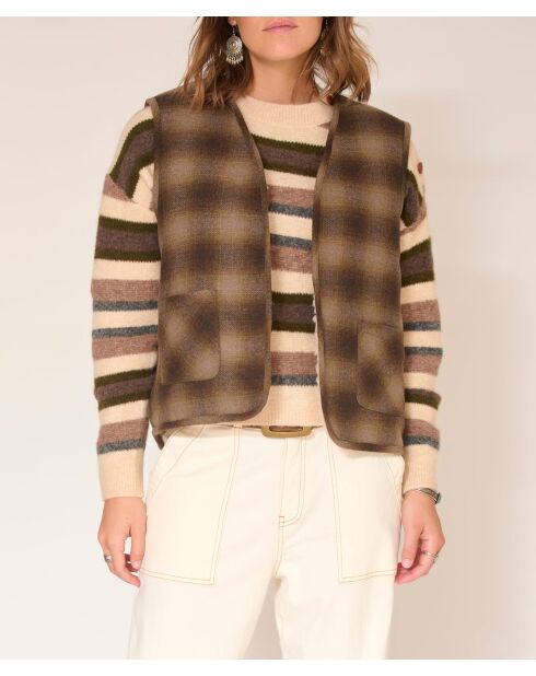 Gilet en laine Gari naturel