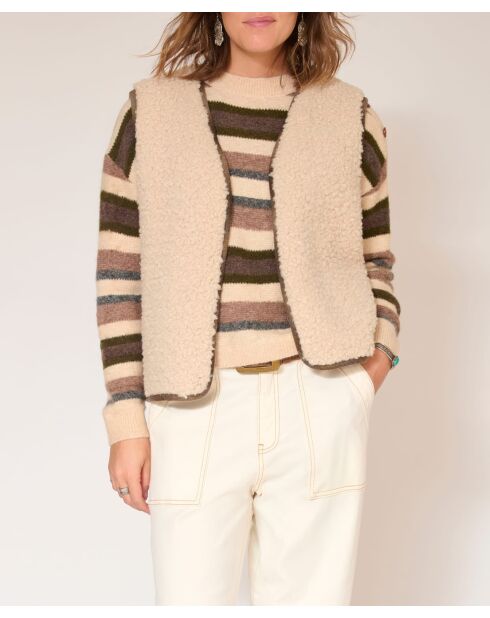 Gilet en laine Gari naturel