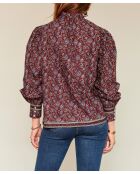 Blouse en coton Calligraphy cranberry