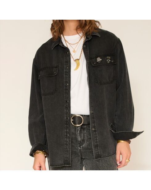 Blouse en coton Catus noire