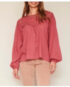 Blouse en coton Henner guimauve