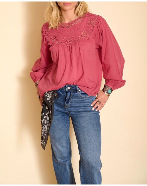 Blouse en coton Henner guimauve