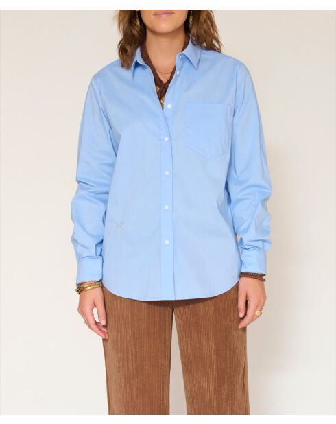 Blouse en coton Catel bleue