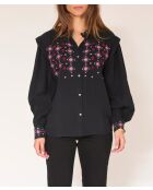 Blusa negra de algodón Cesar