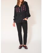 Blusa negra de algodón Cesar