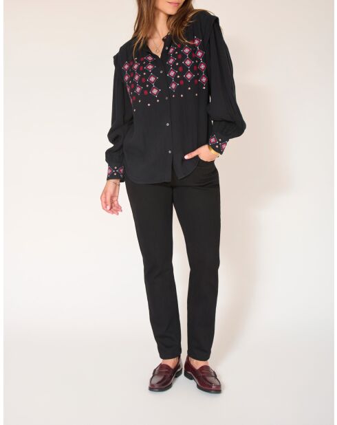 Blouse en coton Cesar noire