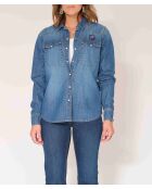 Blouse en coton Cheryl California bleue