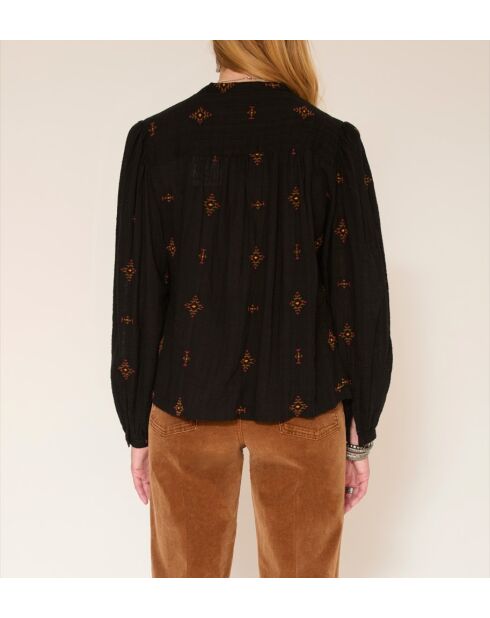Blouse en coton Calydora noire
