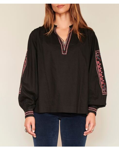 Blouse en coton Heivug noire