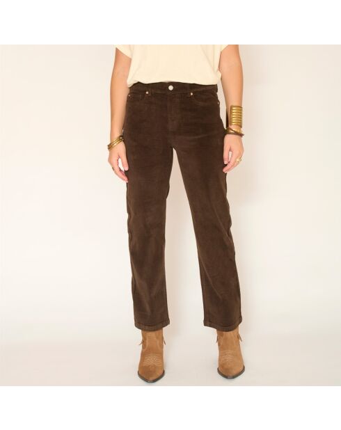 Jeans Linda Soft Corduroy in cotone kaki