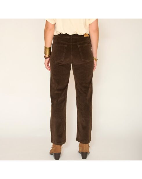 Jeans Linda Soft Corduroy in cotone kaki