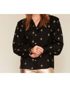 Blusa nera Hiroshi in cotone