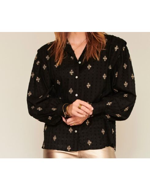 Blouse en coton Hiroshi noire