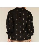 Blusa nera Hiroshi in cotone