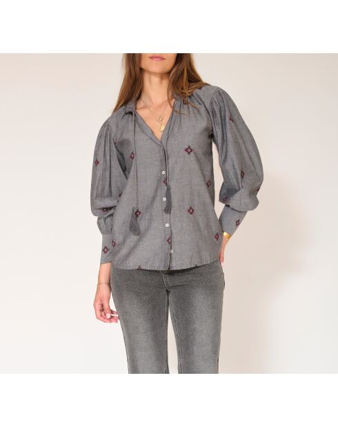 Blouse en coton Hector noir