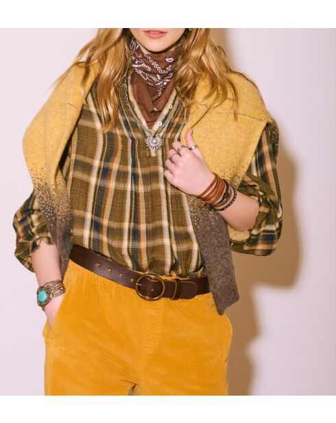 Blouse en coton Craig checks