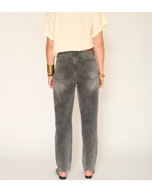 Los vaqueros Kelly Black Denim grises de algodón lavado