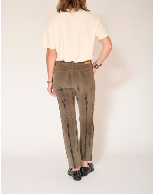 Jeans Linda Tie&Dye in cotone kaki