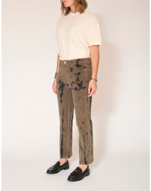 Jeans Linda Tie&Dye in cotone kaki