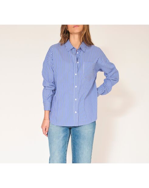 Blouse en coton Clova bleue