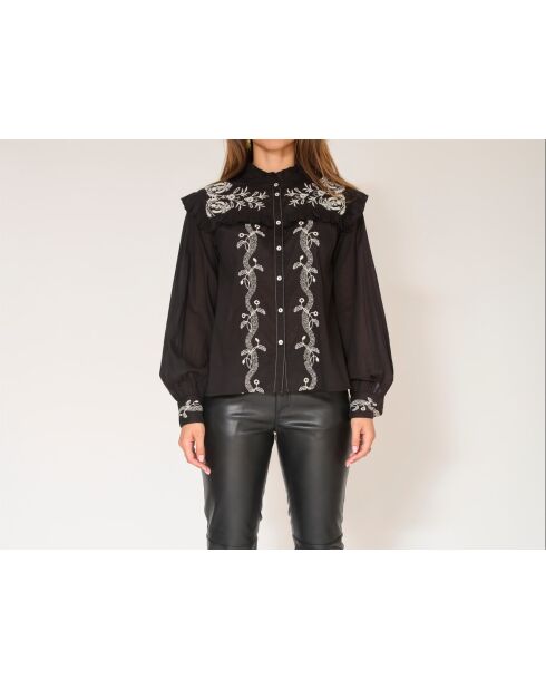 Blouse en coton Howdy noire