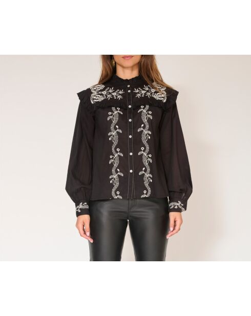 Blouse en coton Howdy noire