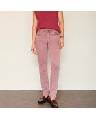The Birkin Vintage-Twill-Baumwolljeans in Burgunderrot