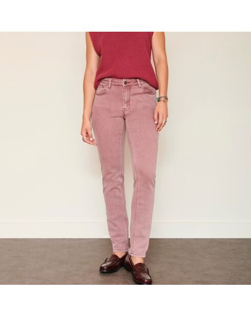 The Birkin Vintage-Twill-Baumwolljeans in Burgunderrot