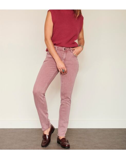 The Birkin Vintage-Twill-Baumwolljeans in Burgunderrot
