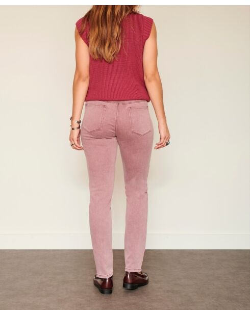 The Birkin Vintage-Twill-Baumwolljeans in Burgunderrot