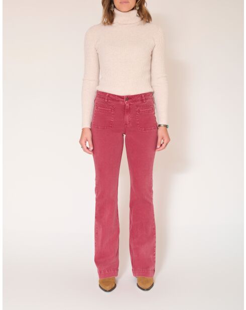 The Diana Vintage-Twill-Baumwolljeans in Burgunderrot