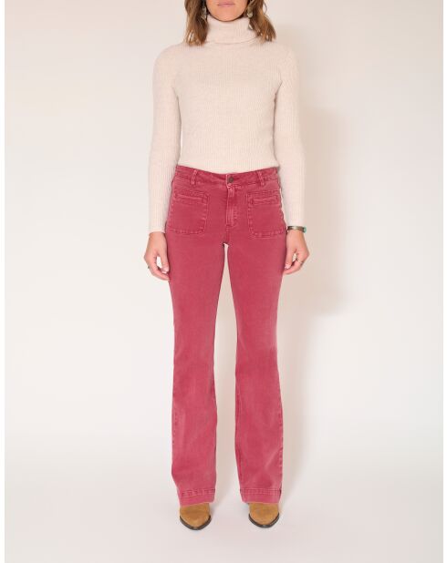 The Diana Vintage-Twill-Baumwolljeans in Burgunderrot