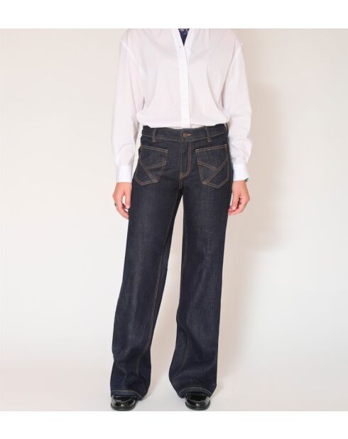 De blauwe katoenen jeans van Debbie Savage