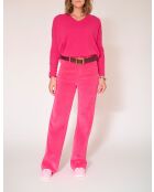 De Jagger Soft Corduroy katoenen broek met azalea's