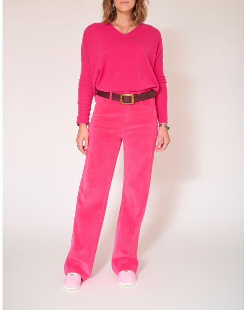De Jagger Soft Corduroy katoenen broek met azalea's