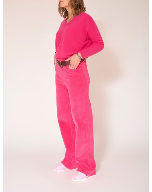 De Jagger Soft Corduroy katoenen broek met azalea's