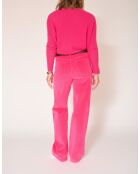 De Jagger Soft Corduroy katoenen broek met azalea's