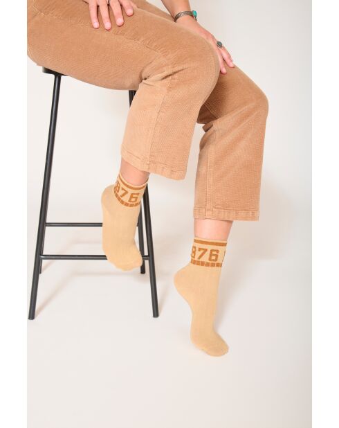 Calcetines Lodz de algodón camel