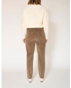 Phenomene Velvet Chic khakifarbene Baumwollhose