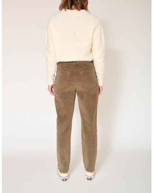 Phenomene Velvet Chic khakifarbene Baumwollhose