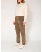 Phenomene Velvet Chic khakifarbene Baumwollhose