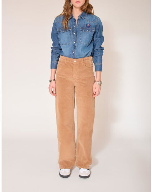 Perrine Soft Corduroy broek van zandkatoen